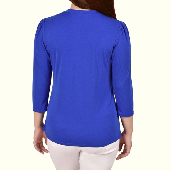 NY Collection Women's 3/4 Sleeve Knit Crepe - Picture 4 of 7